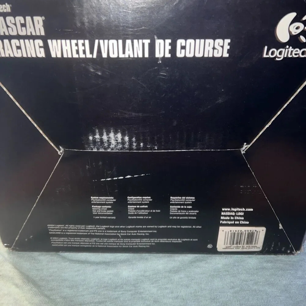 Logitech Nascar Racing Steering Wheel & Pedals for PS2 Driving Force New